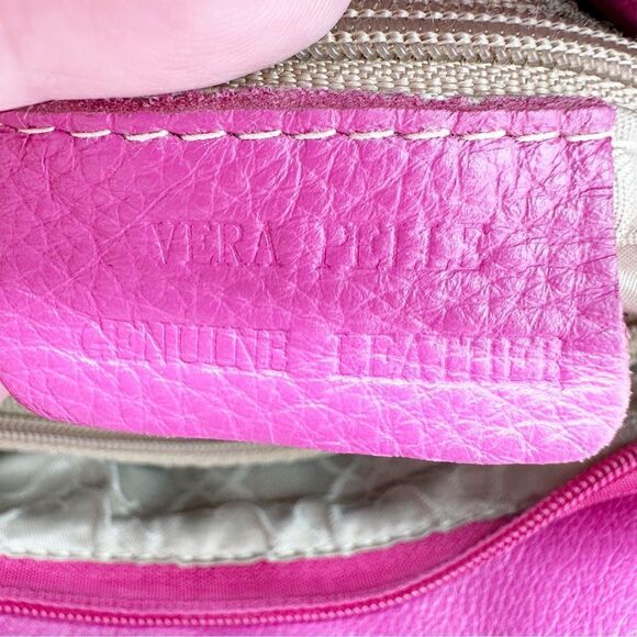 Vera Pelle Made in Italy Leather Shoulder Tote Bucket Bag Purse - Picture 8 of 16